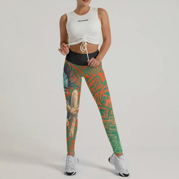 Aztec Iguana Warrior Leggings - BattleFitGear