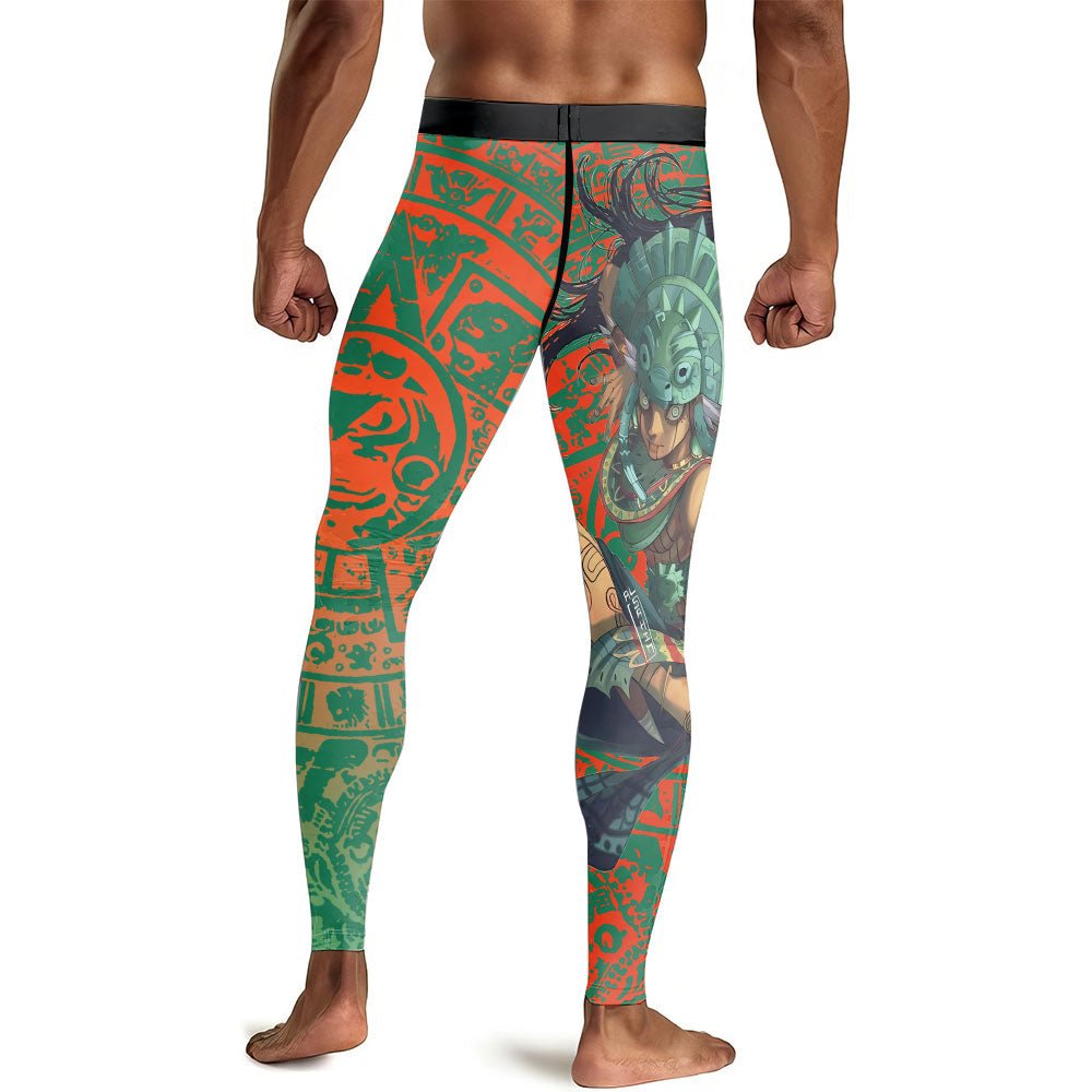 Aztec Iguana Warrior Men's Compression Leggings - BattleFitGear