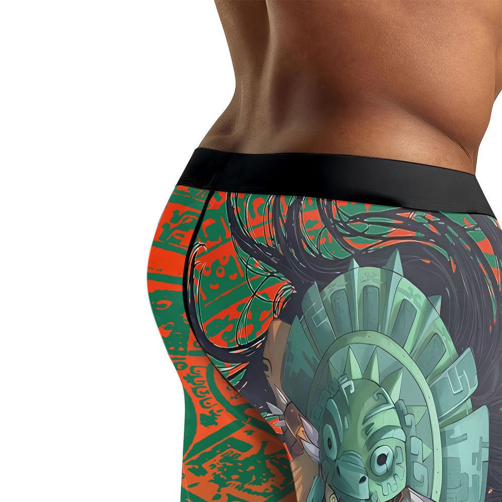 Aztec Iguana Warrior Men's Compression Leggings - BattleFitGear