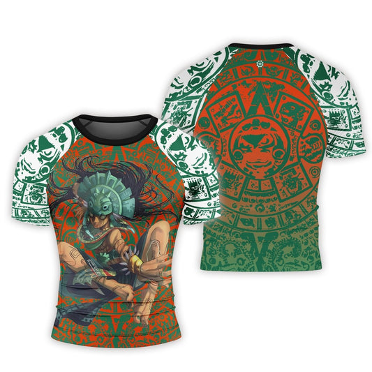 Aztec Iguana Warrior Men's Short Sleeve Rash Guard - BattleFitGear