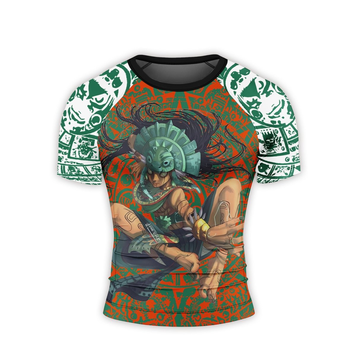 Aztec Iguana Warrior Men's Short Sleeve Rash Guard - BattleFitGear