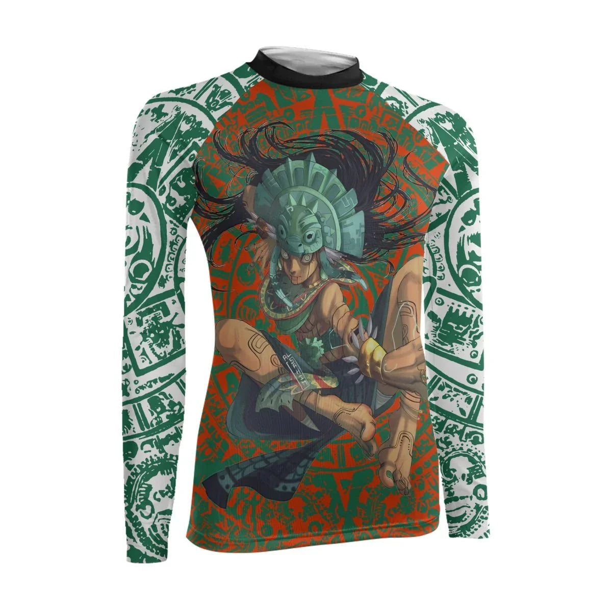 Aztec Iguana Warrior Women's Long Sleeve Rash Guard