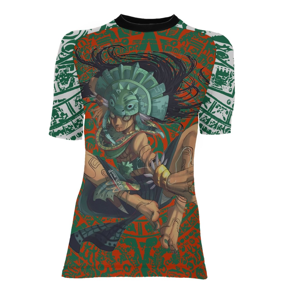 Aztec Iguana Warrior Women's Short Sleeve Rash Guard - BattleFitGear