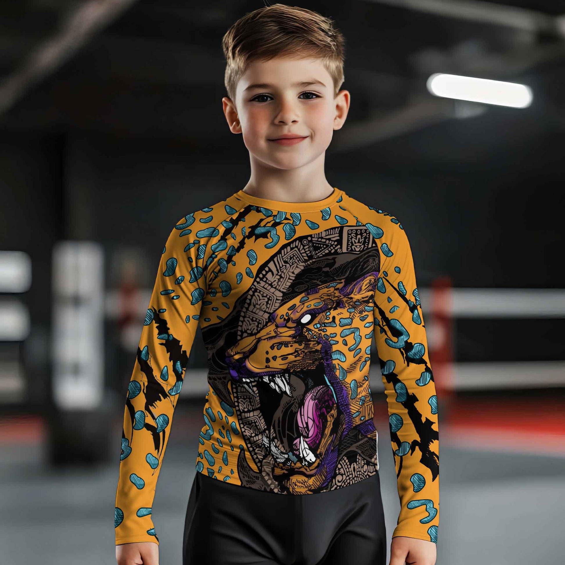 Aztec Jaguar Kids Rash Guard
