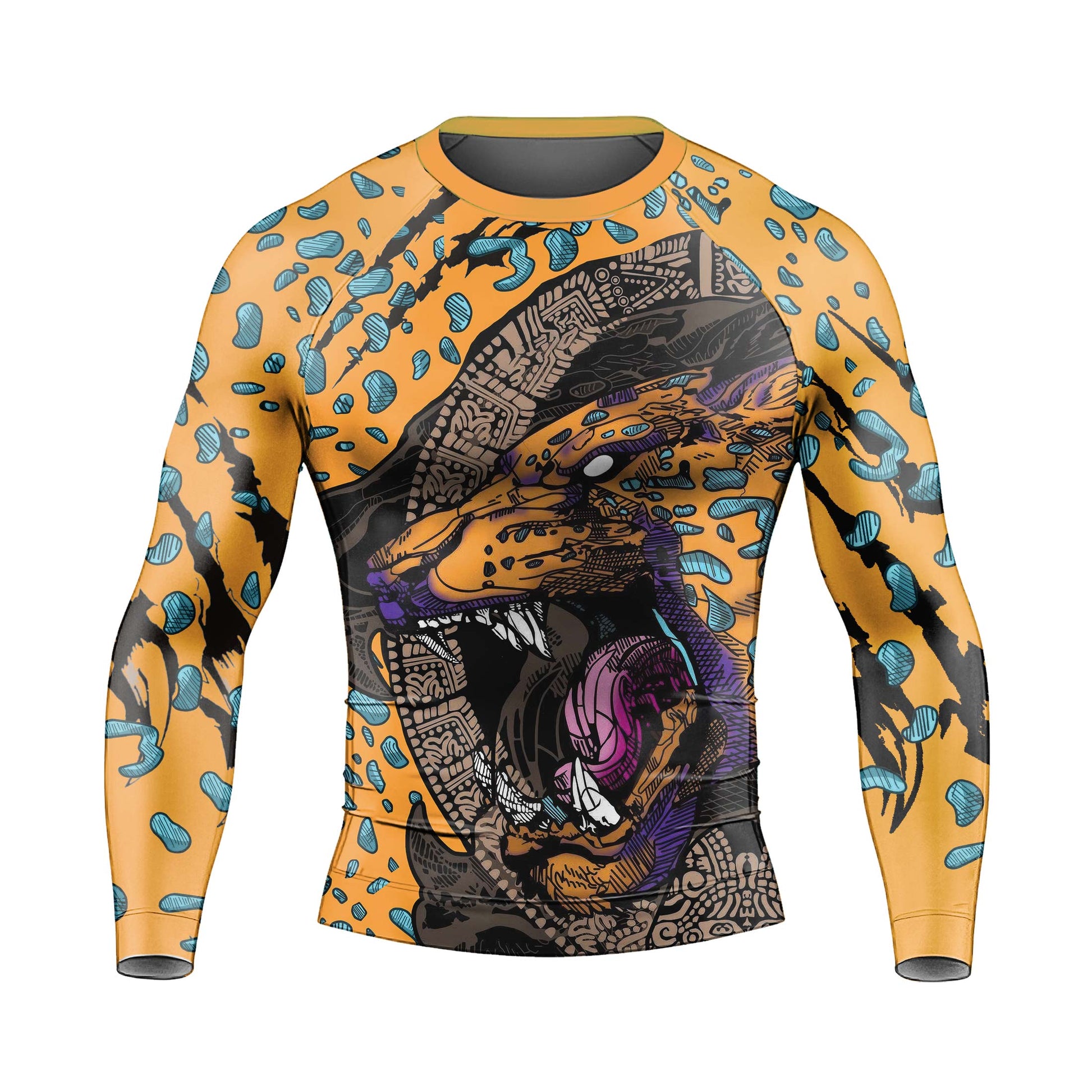 Aztec Jaguar Men's Long Sleeve Rash Guard