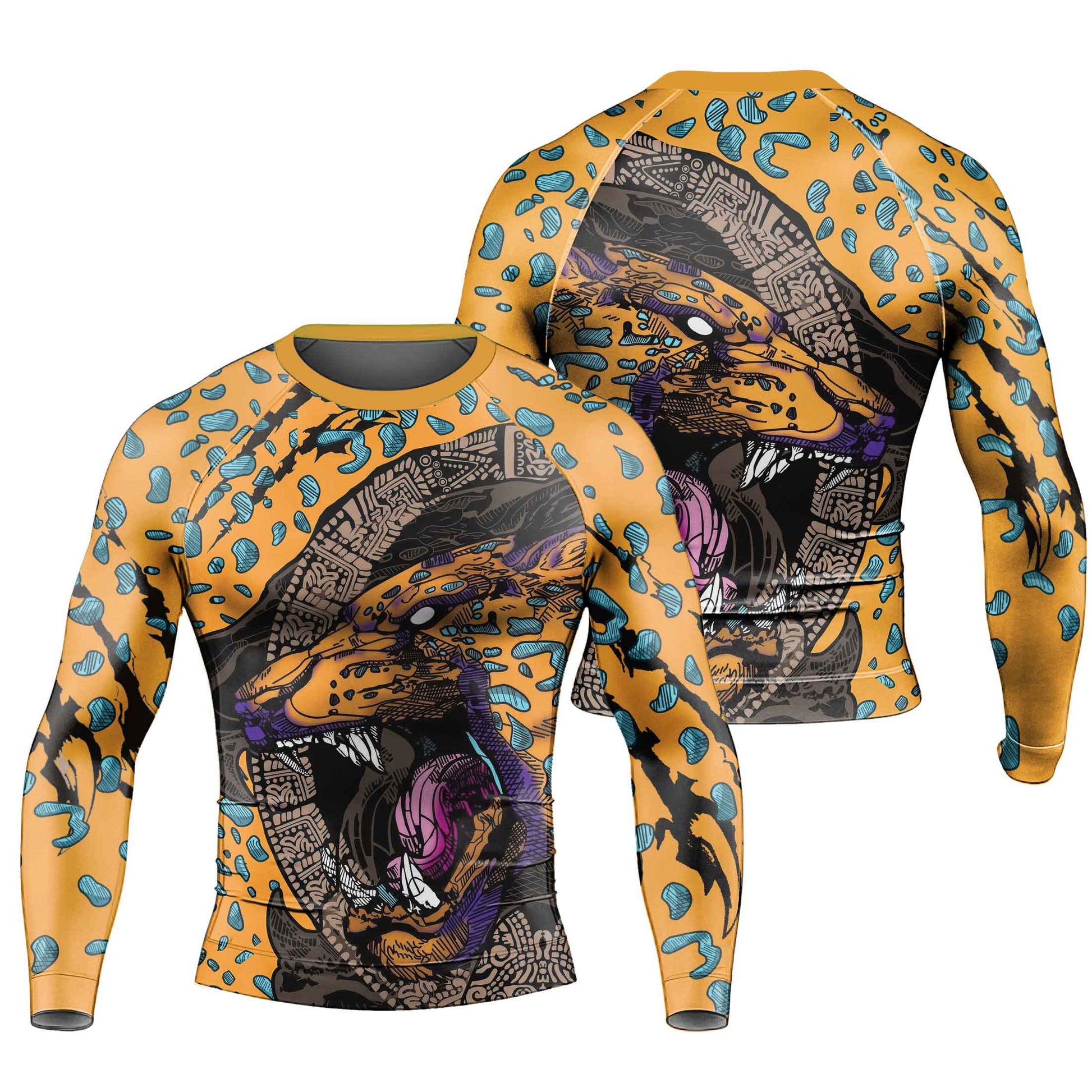 Aztec Jaguar Men's Long Sleeve Rash Guard