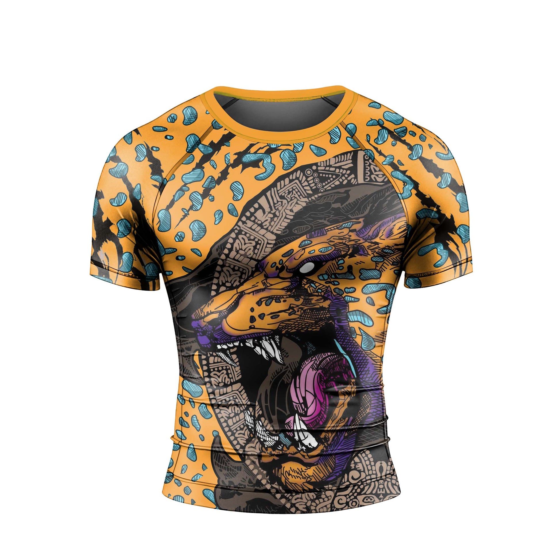 Aztec Jaguar Men's Short Sleeve Rash Guard