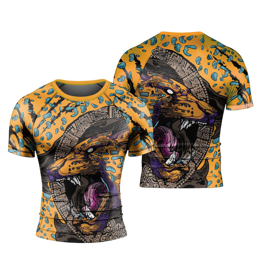 Aztec Jaguar Men's Short Sleeve Rash Guard