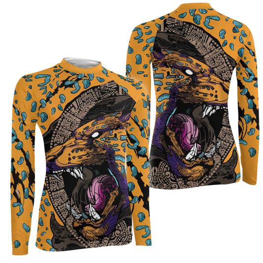 Aztec Jaguar Women's Long Sleeve Rash Guard