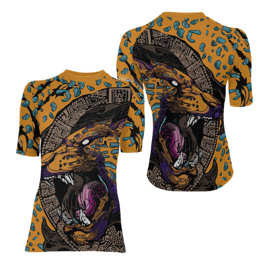 Aztec Jaguar Women's Short Sleeve Rash Guard