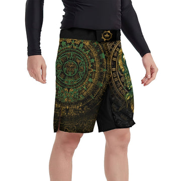 Aztec Jungle Warrior Mask Fight Shorts - BattleFitGear