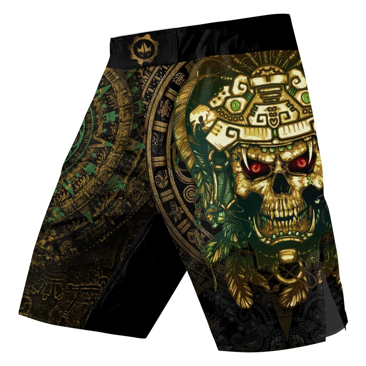 Aztec Jungle Warrior Mask Fight Shorts - BattleFitGear