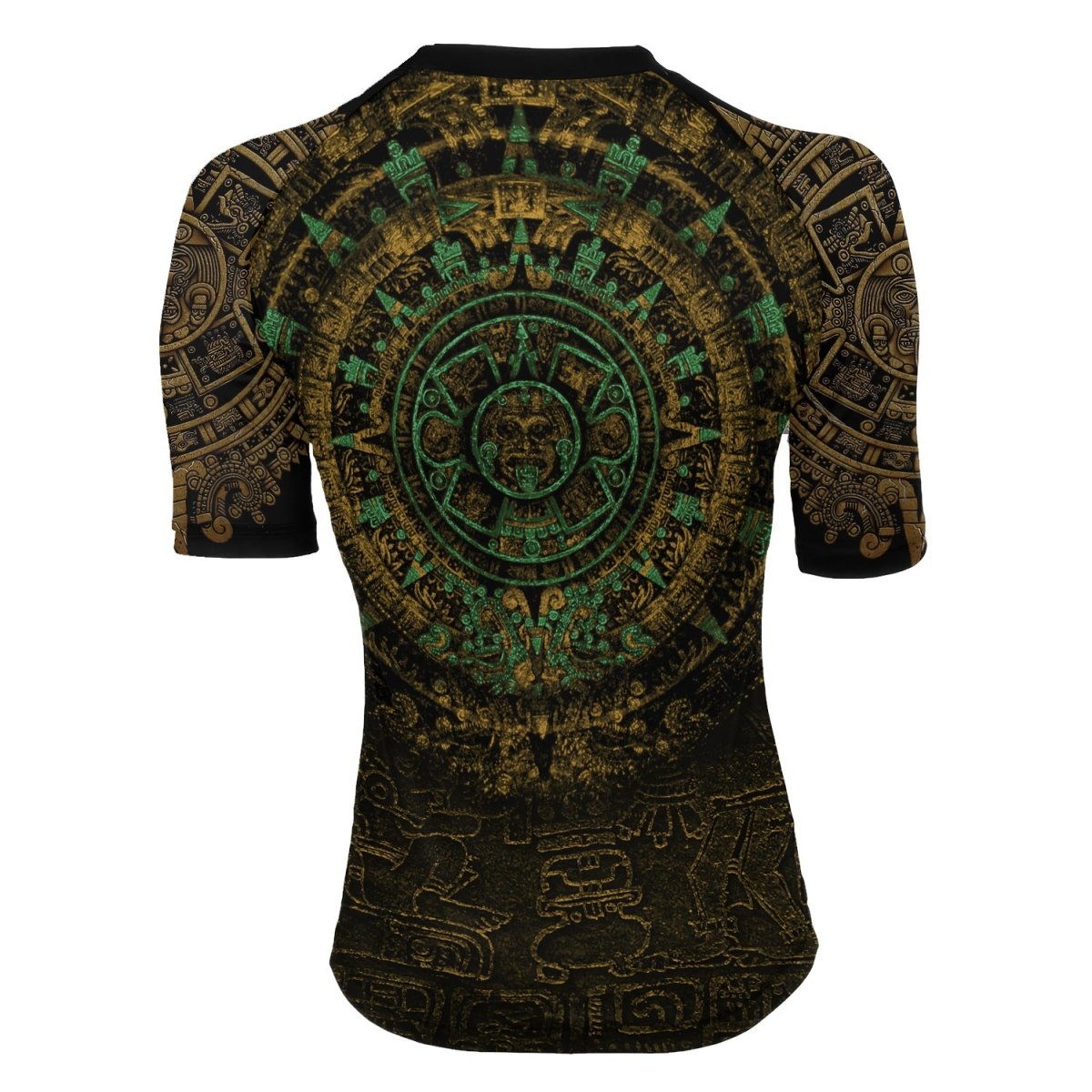 Aztec Jungle Warrior Mask Women's Short Sleeve Rash Guard - BattleFitGear