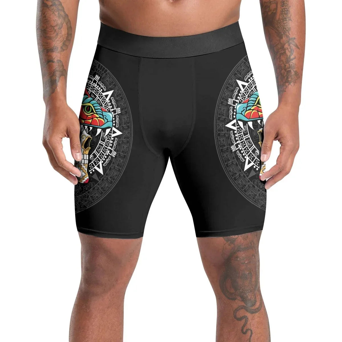 Aztec Serpent Warrior Compression Shorts - BattleFitGear