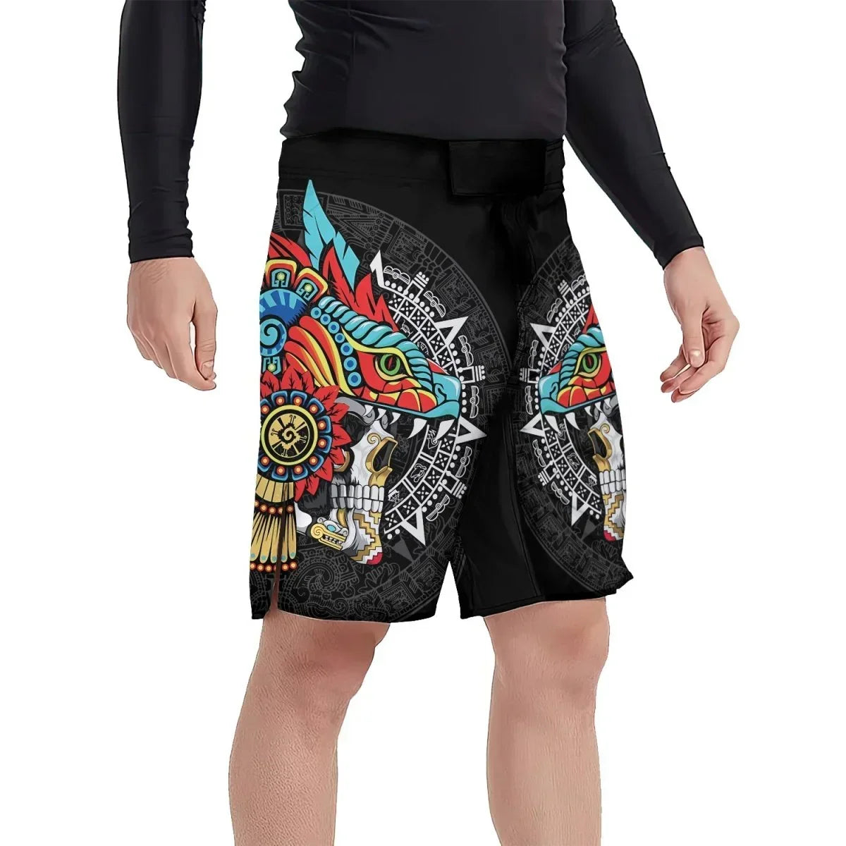 Aztec Serpent Warrior Fight Shorts | MMA Training Gear for Men