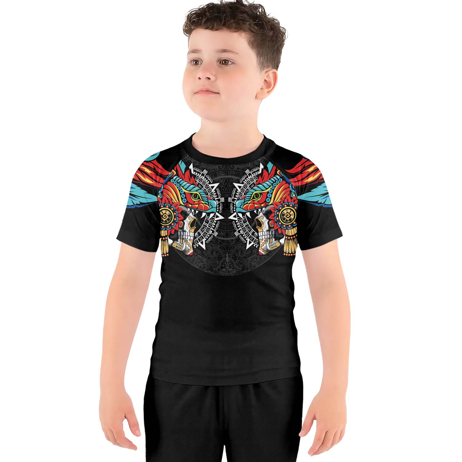 Aztec Serpent Warrior Kids Rash Guard - BattleFitGear