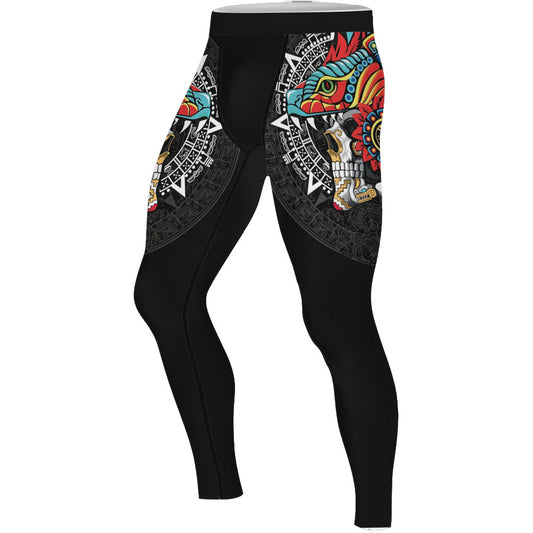 Aztec Serpent Warrior Men's Compression Leggings