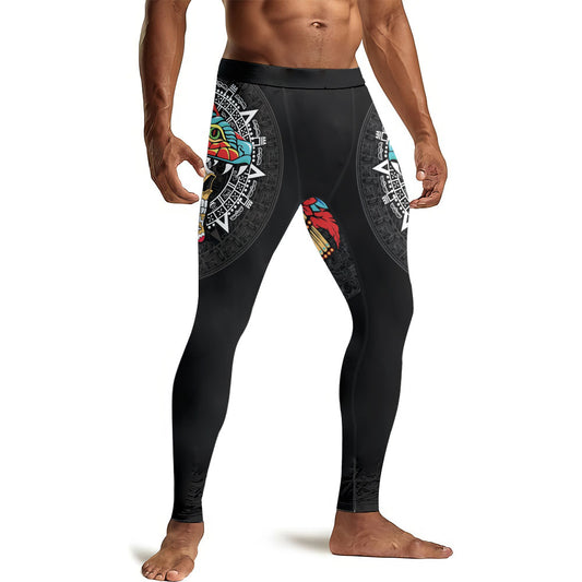 Aztec Serpent Warrior Men's Compression Leggings