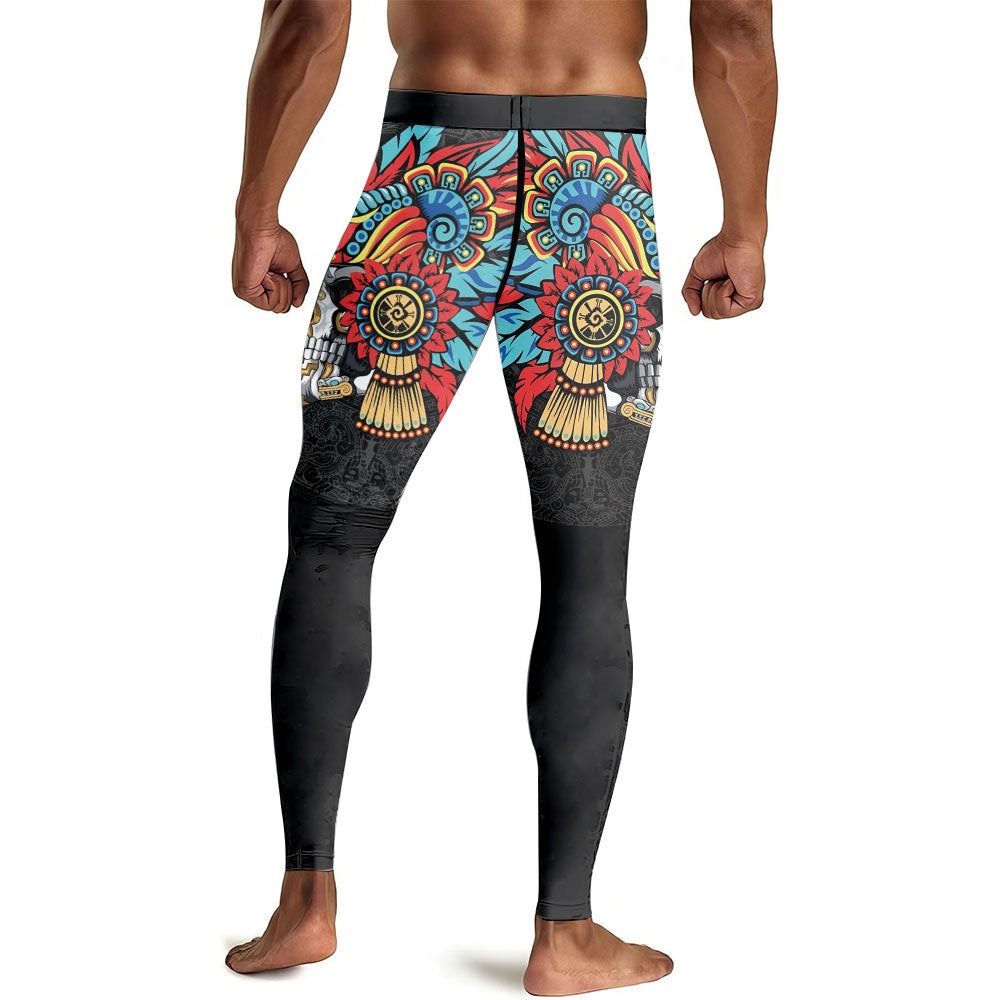 Aztec Serpent Warrior Men's Compression Leggings