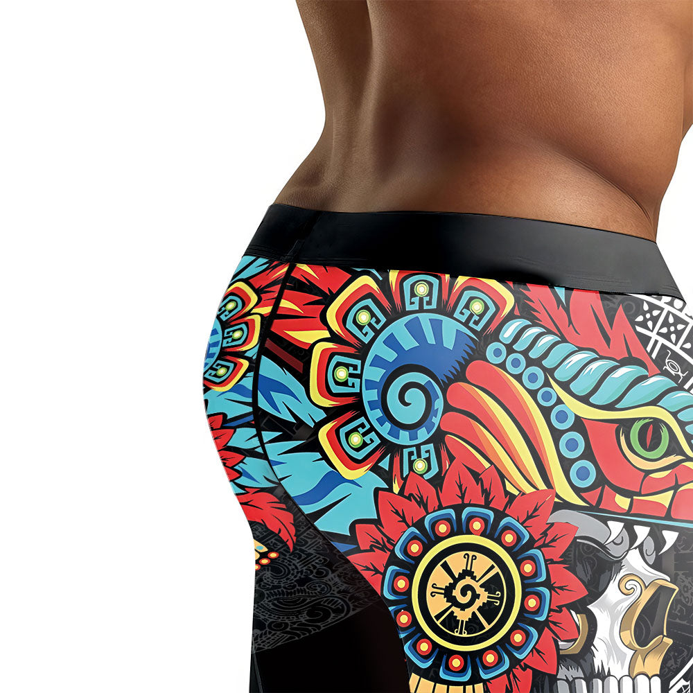 Aztec Serpent Warrior Men's Compression Leggings