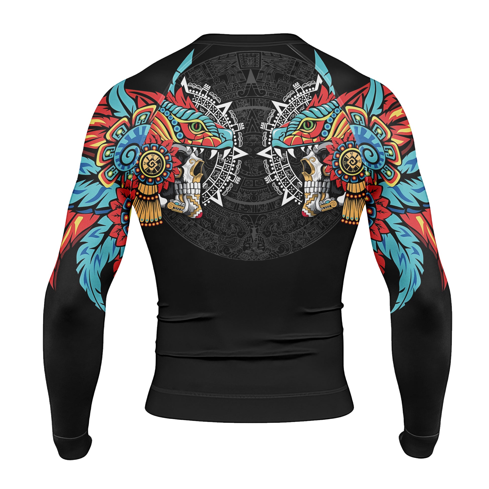 Aztec Serpent Warrior Men's Long Sleeve Rash Guard