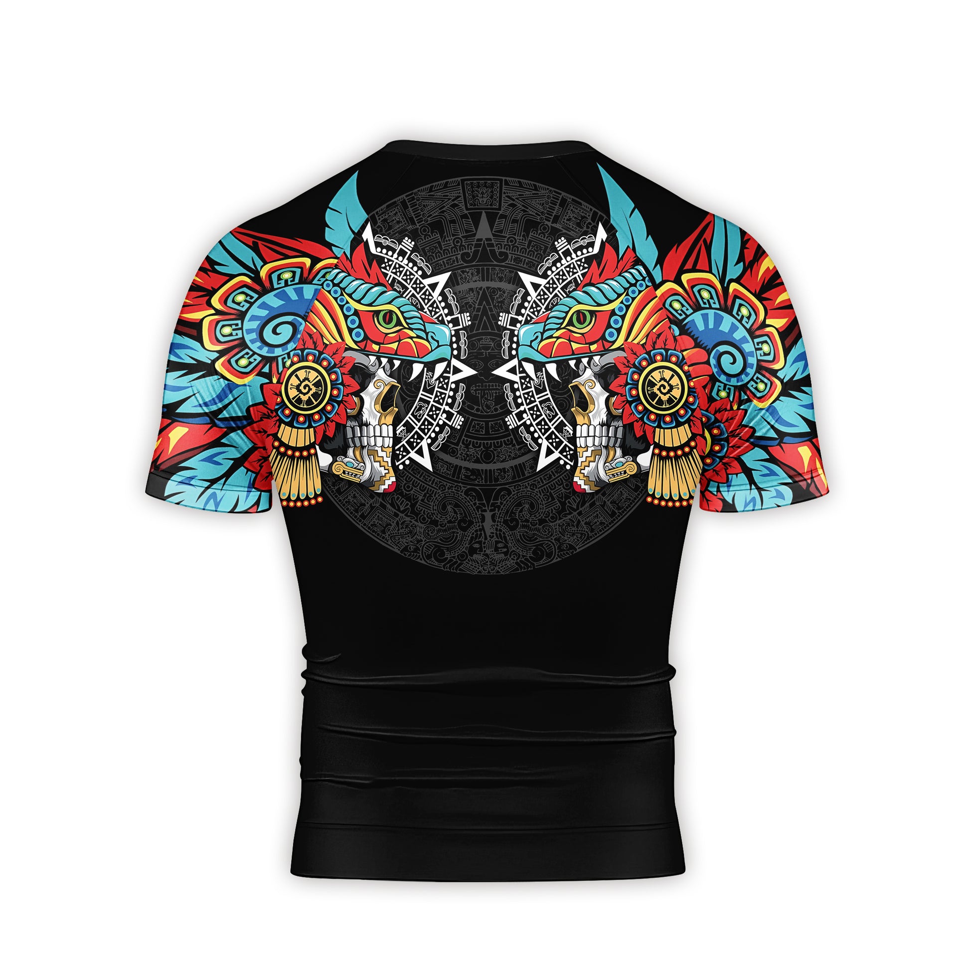 Aztec Serpent Warrior Men's Short Sleeve Rash Guard