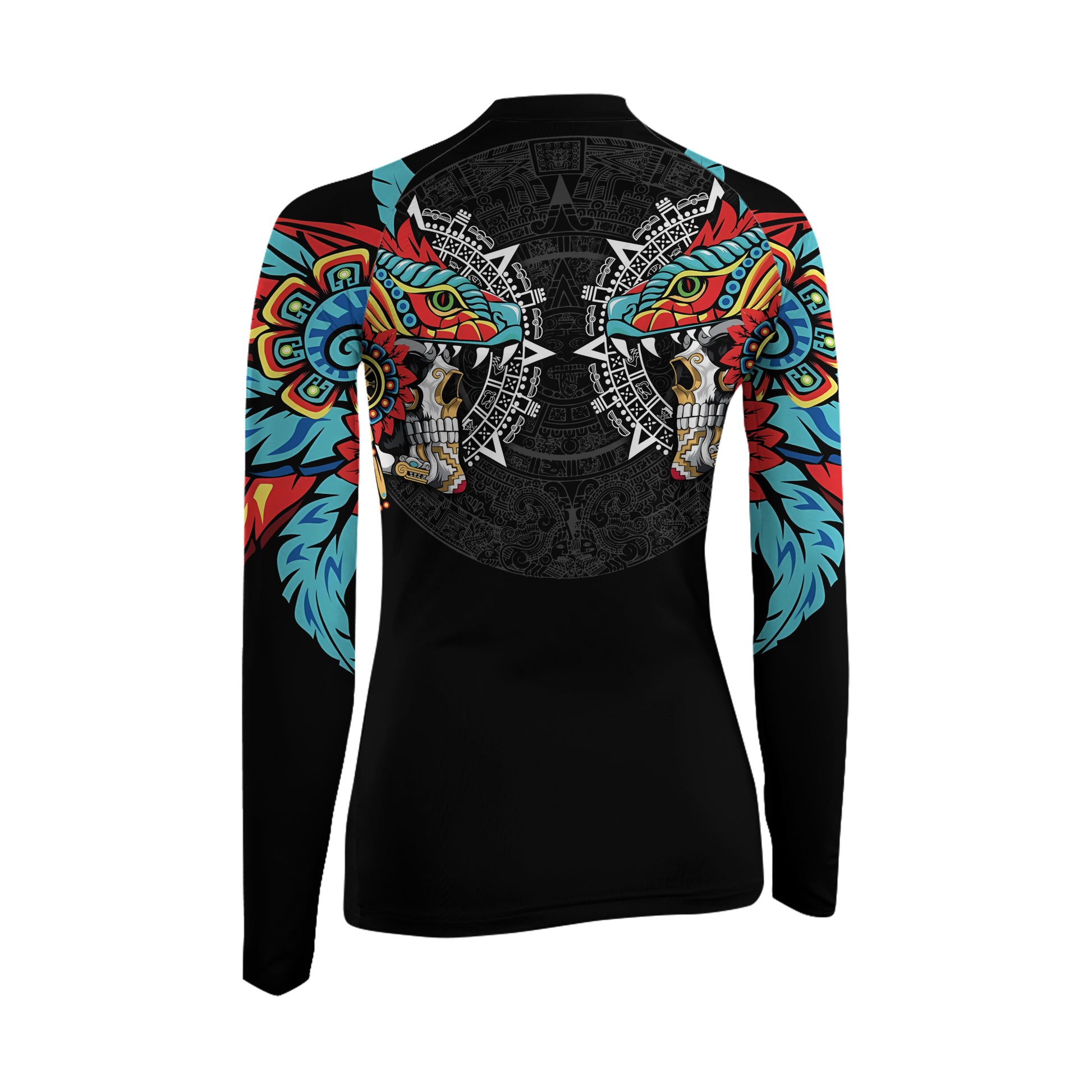 Aztec Serpent Warrior Women's Long Sleeve Rash Guard