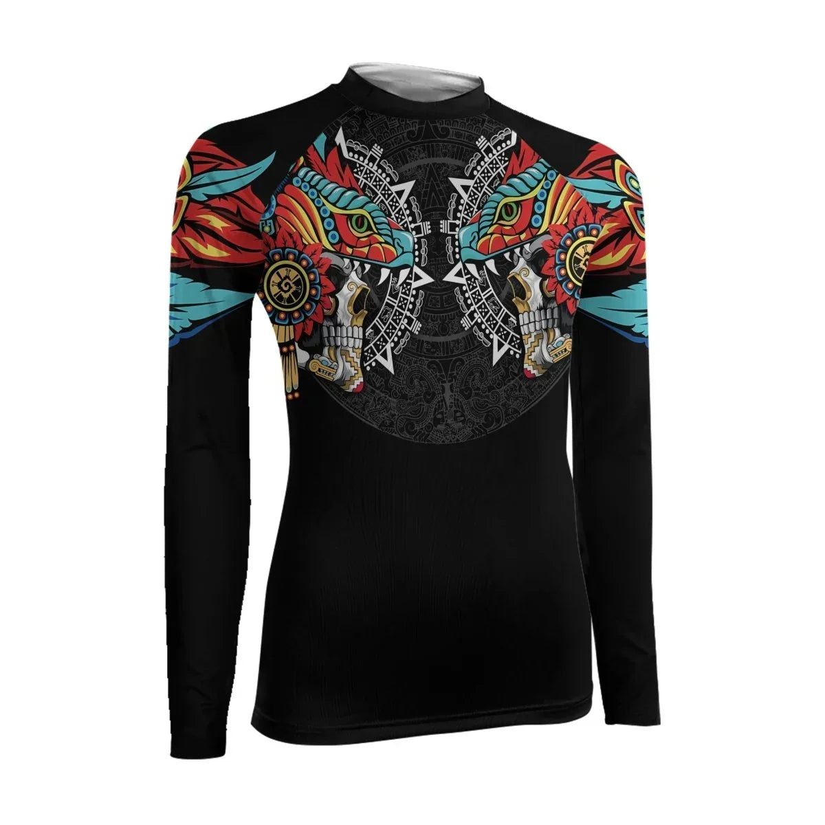 Aztech Snake Guard Aztec Serpent Warrior Women's Long Sleeve Rash Guard