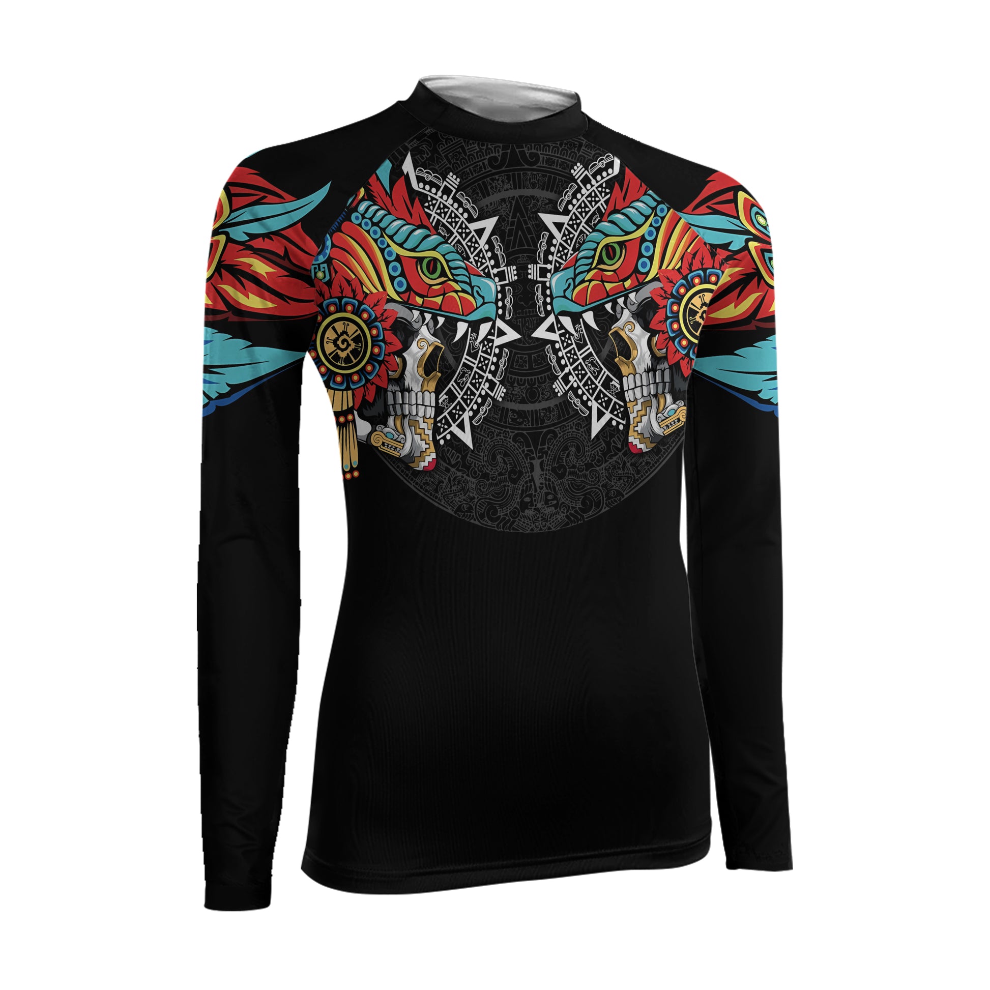 Aztec Serpent Warrior Women's Long Sleeve Rash Guard