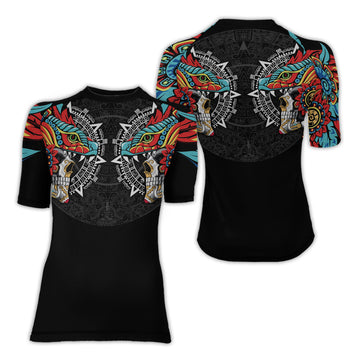 Aztec Serpent Warrior Women's Short Sleeve Rash Guard