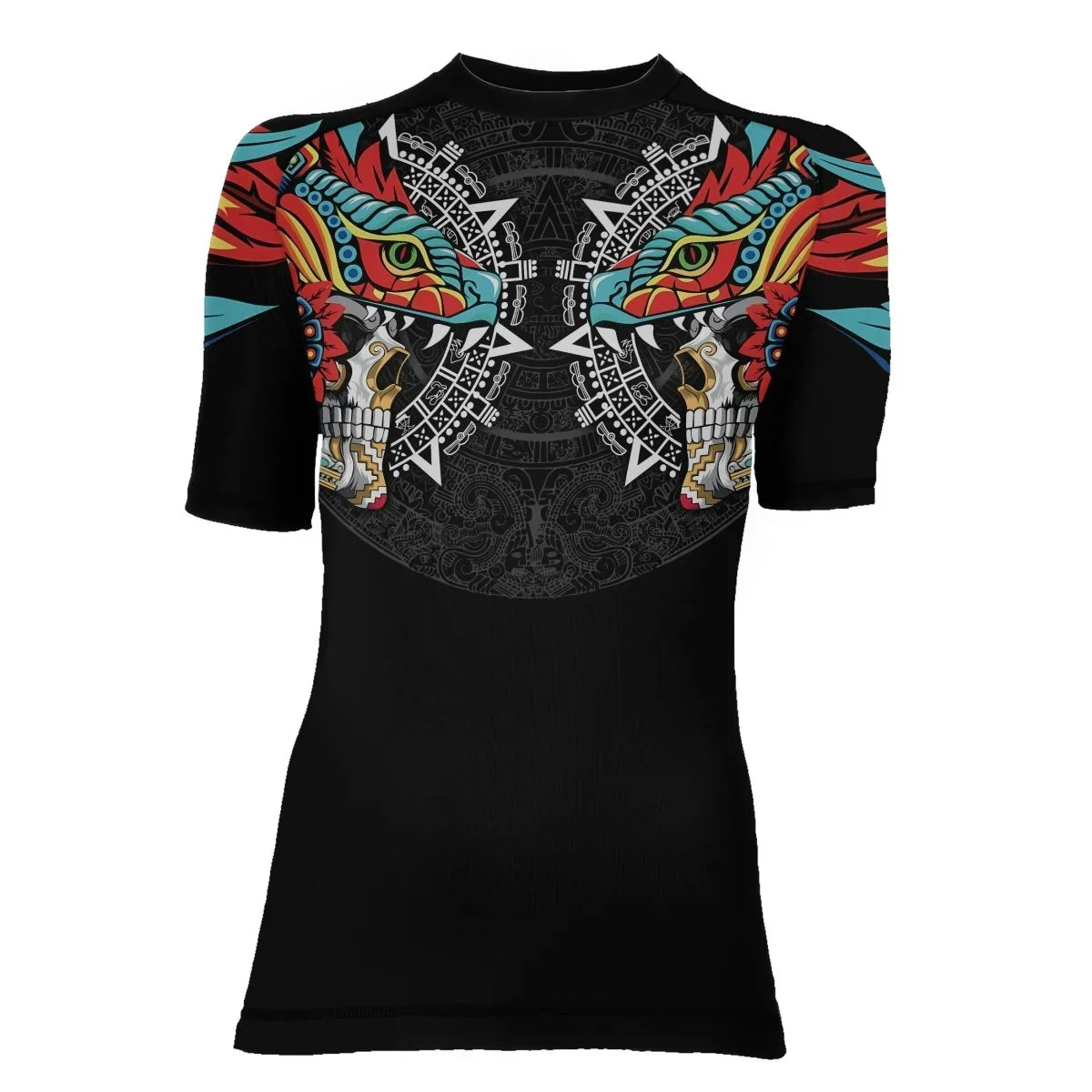 Aztech Snake Guard Aztec Serpent Warrior Women's Short Sleeve Rash Guard