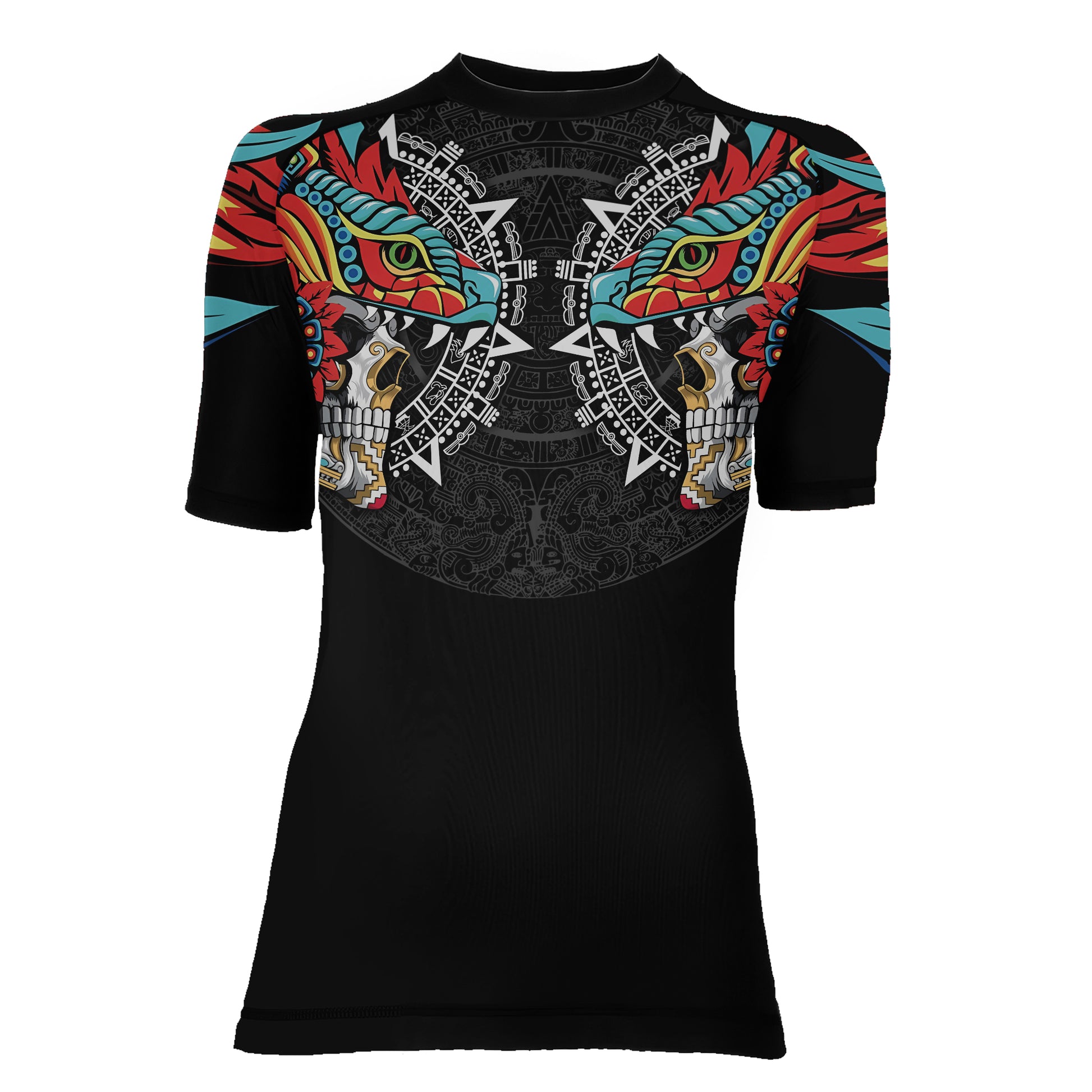 Aztec Serpent Warrior Women's Short Sleeve Rash Guard