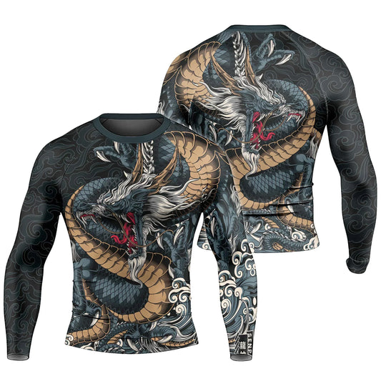 Azure Dragon Men's Long Sleeve Rash Guard
