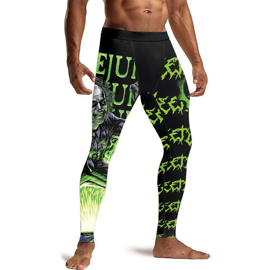 Beetlejuice Is Back Men's Compression Leggings - BattleFitGear