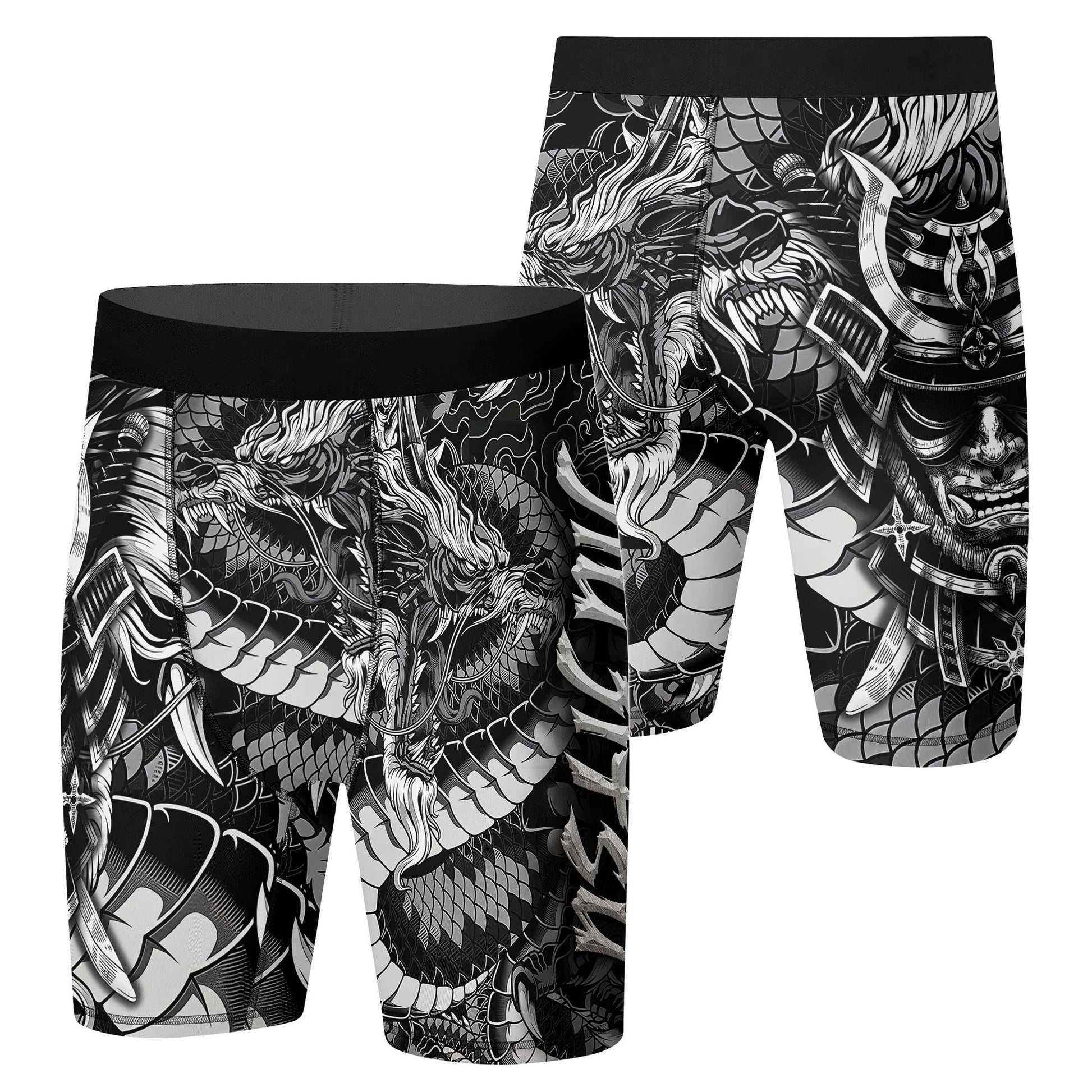 Black Dragon Samurai Compression Shorts