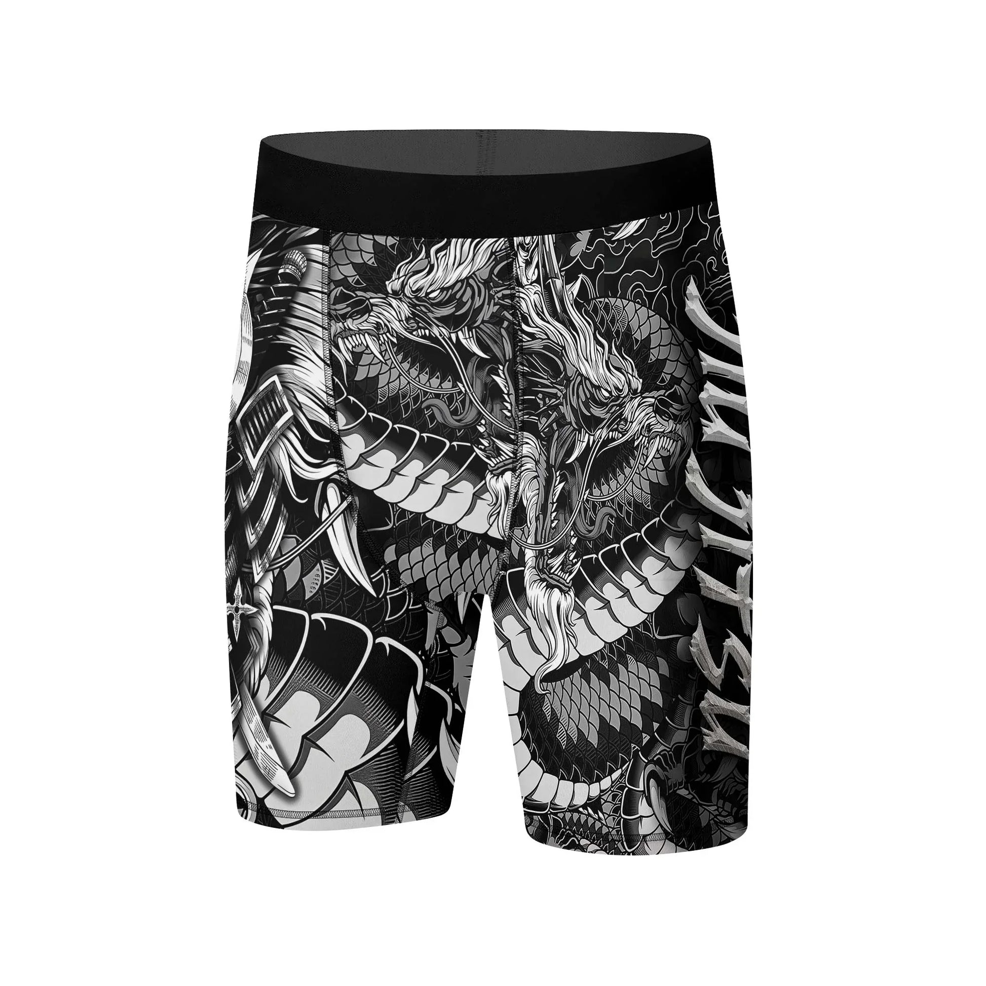 Black Dragon Samurai Compression Shorts