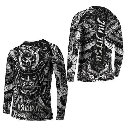 Black Dragon Samurai Kids Rash Guard