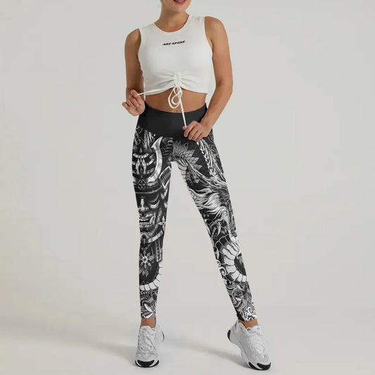 Black Dragon Samurai Leggings