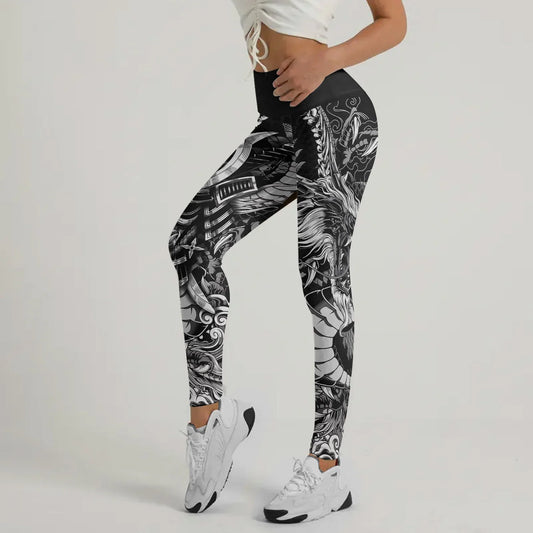 Black Dragon Samurai Leggings
