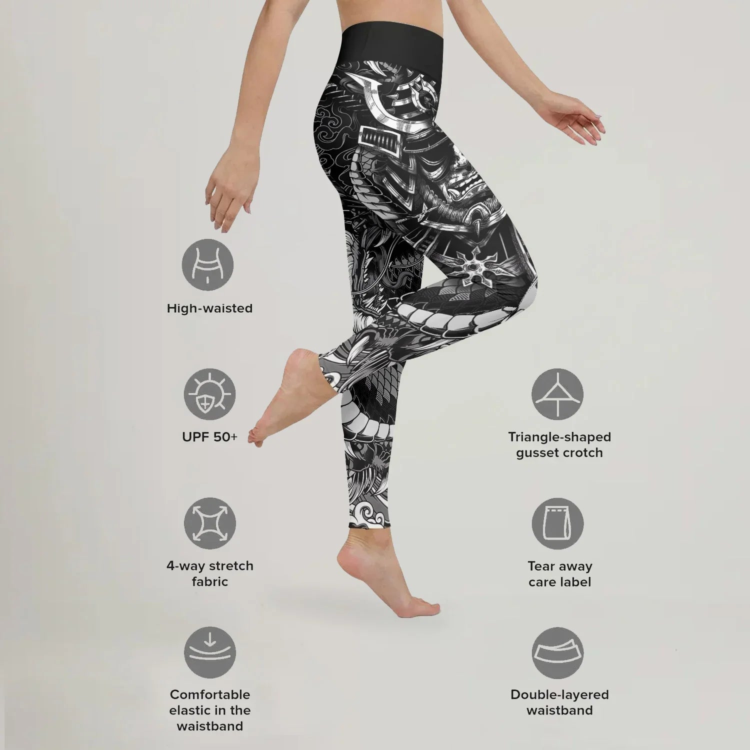 Black Dragon Samurai Leggings