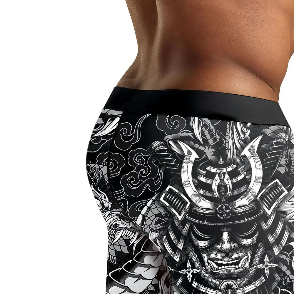 Black Dragon Samurai Men's Compression Leggings