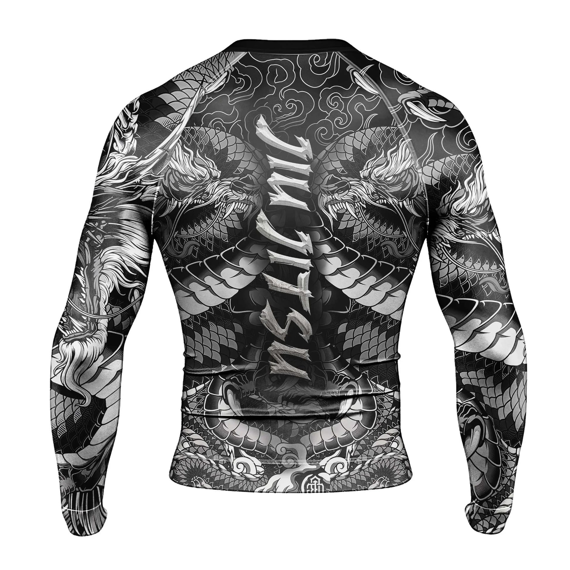 Black Dragon Samurai Men's Long Sleeve Rash Guard