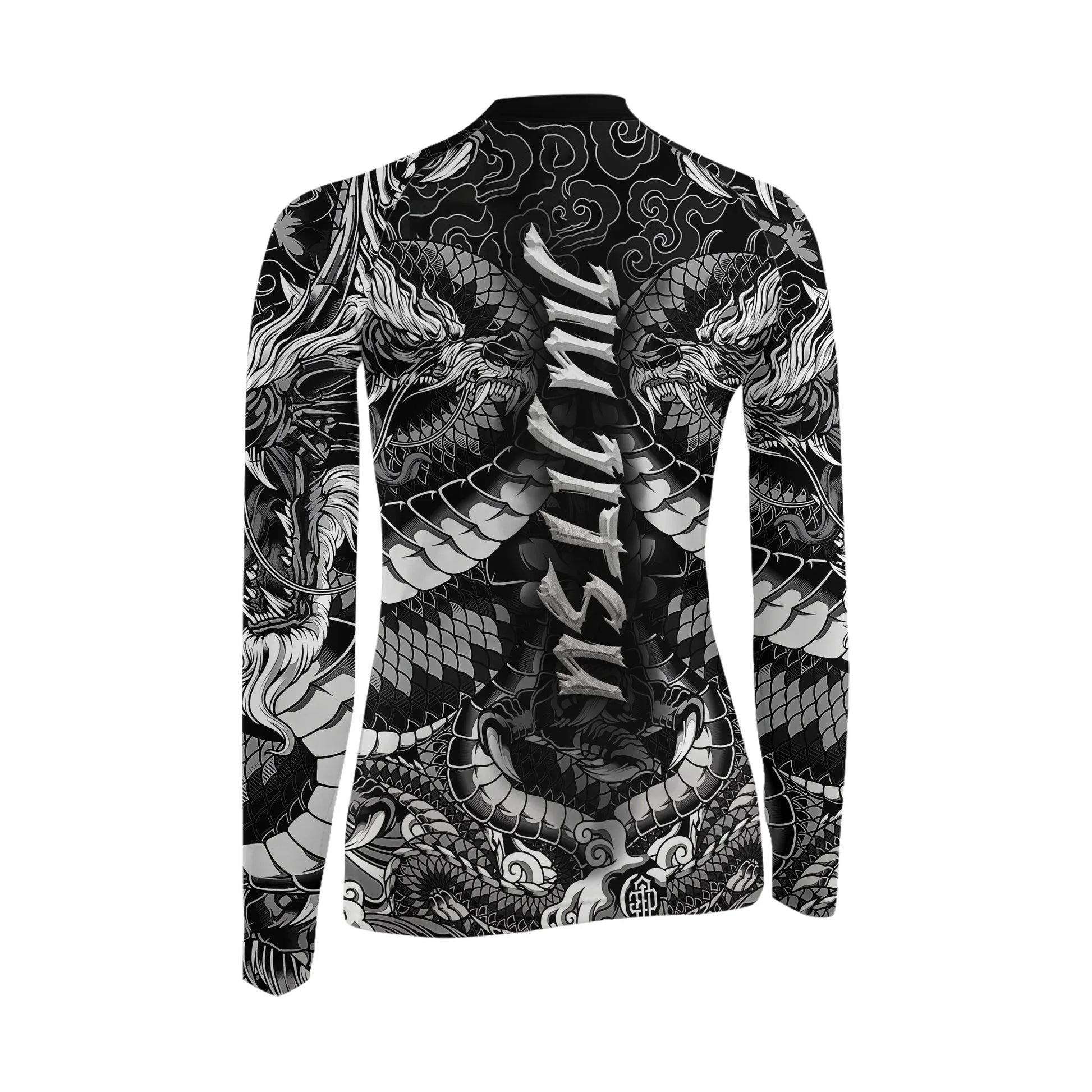 Black Dragon Samurai Women's Long Sleeve Rash Guard