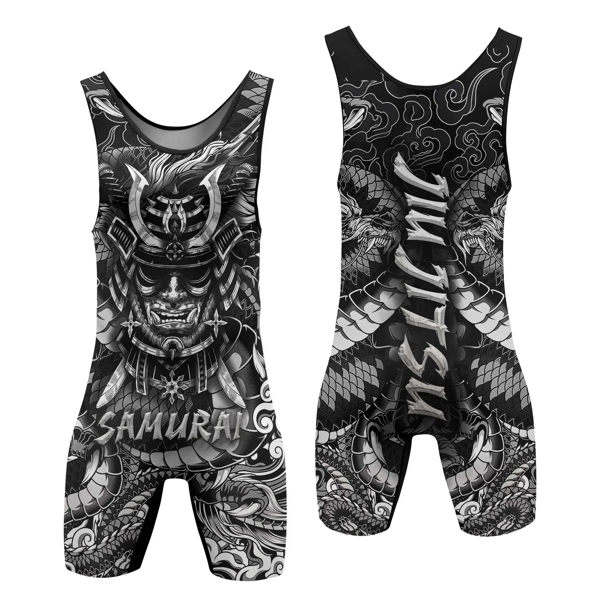 Black Dragon Samurai Wrestling Singlets