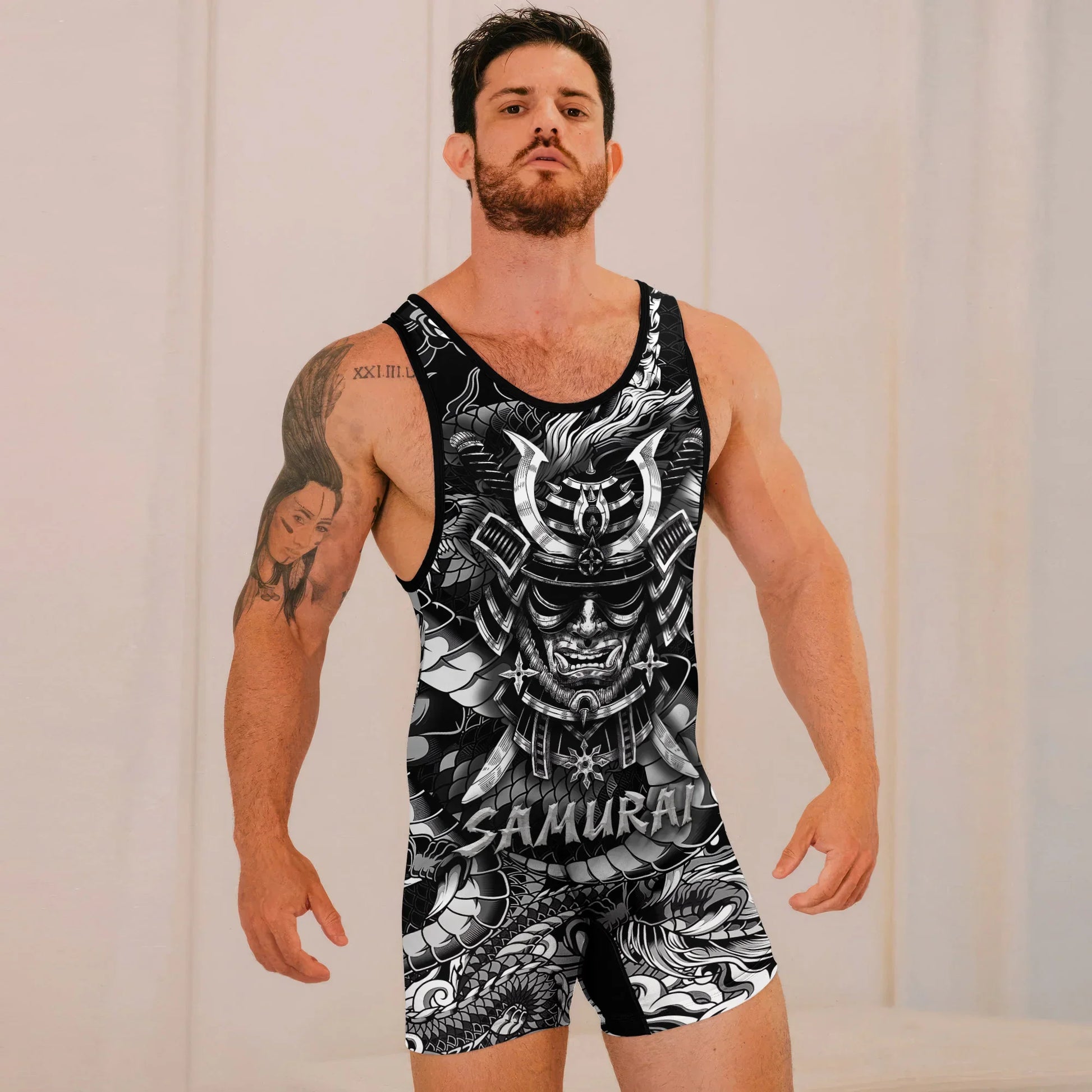 Black Dragon Samurai Wrestling Singlets