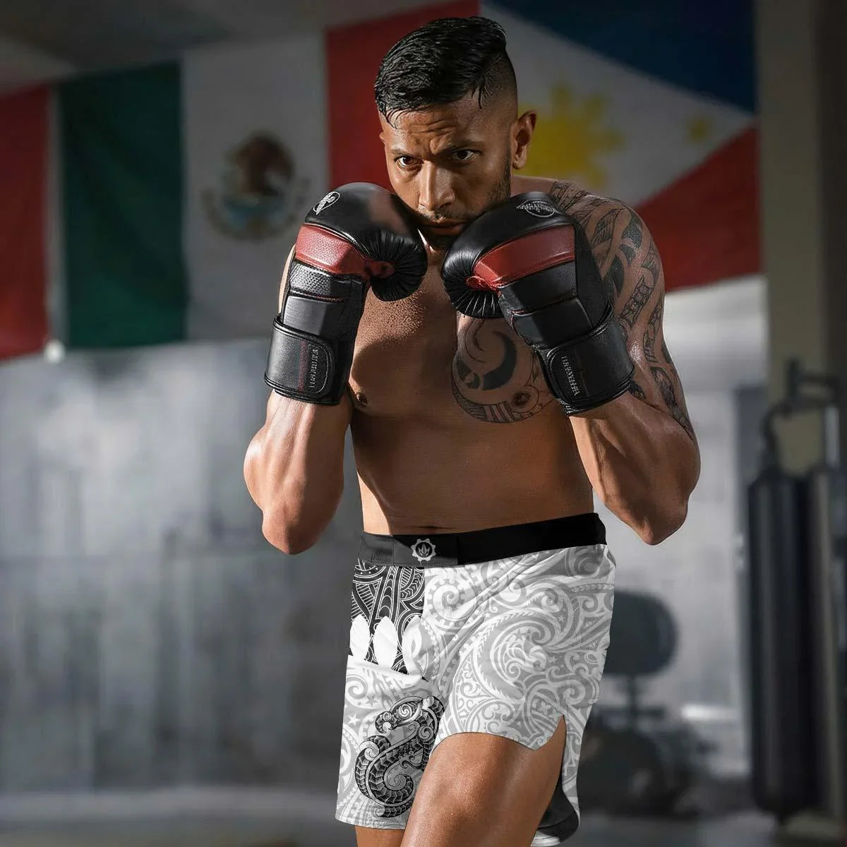 Black Scale Dragon Tattoo Fight Shorts