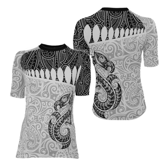 Black Scale Dragon Tattoo Women's Short Sleeve Rash Guard