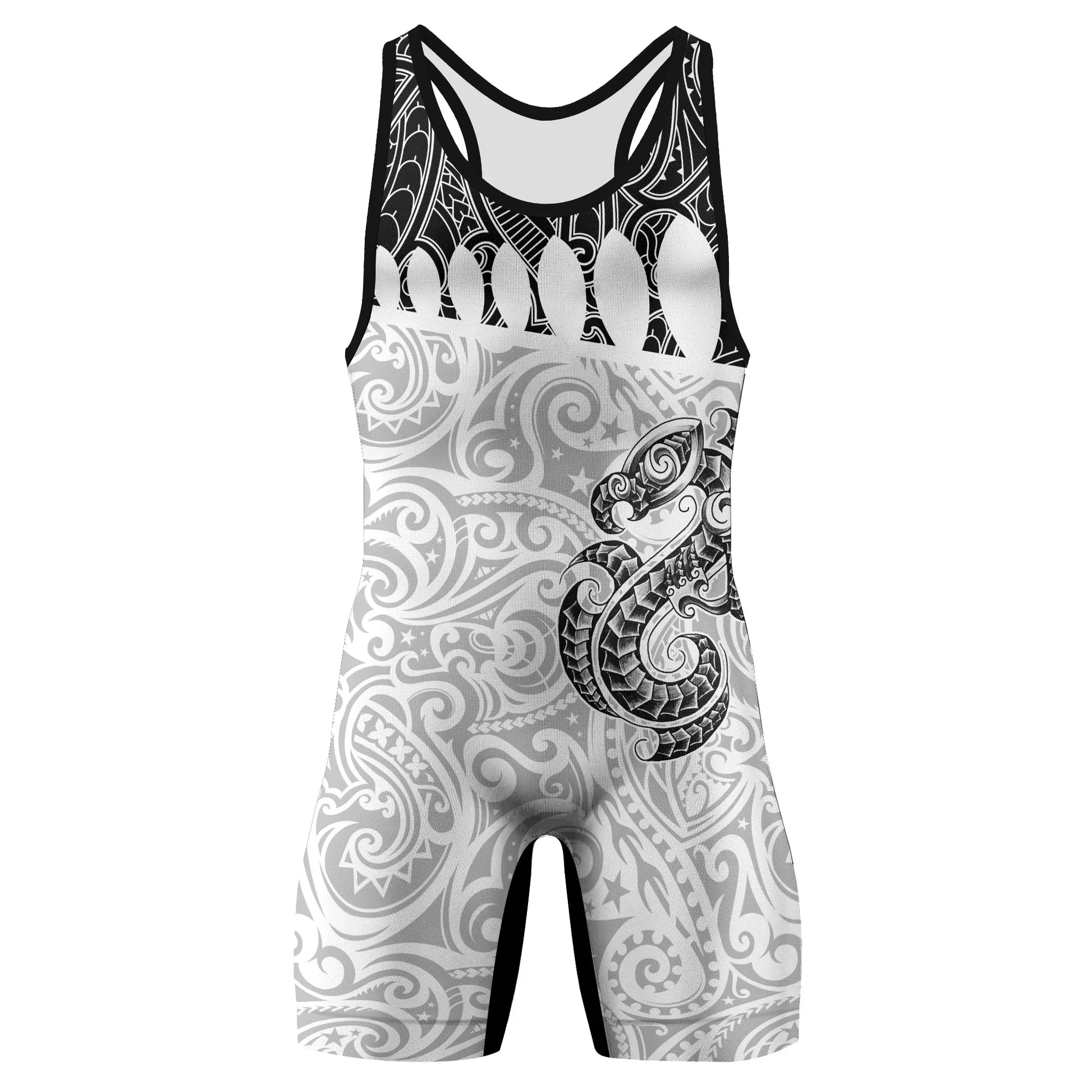 Black Scale Dragon Tattoo Wrestling Singlets