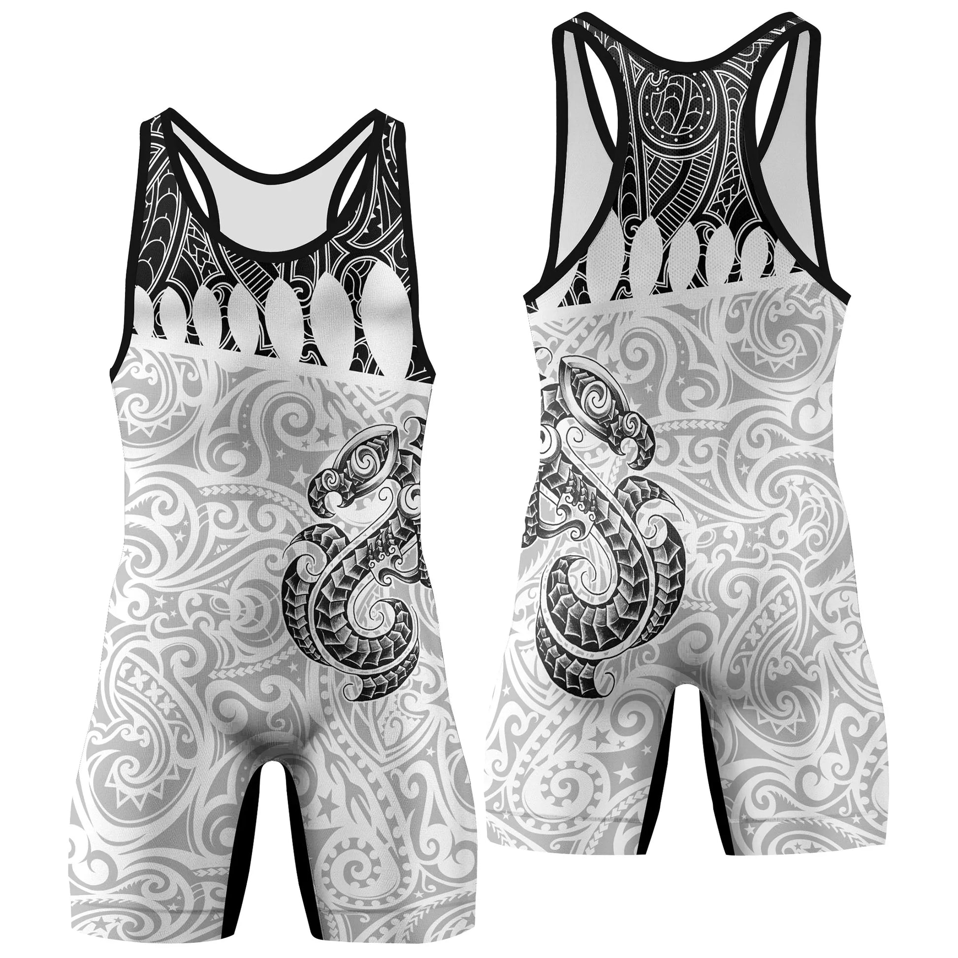 Black Scale Dragon Tattoo Wrestling Singlets