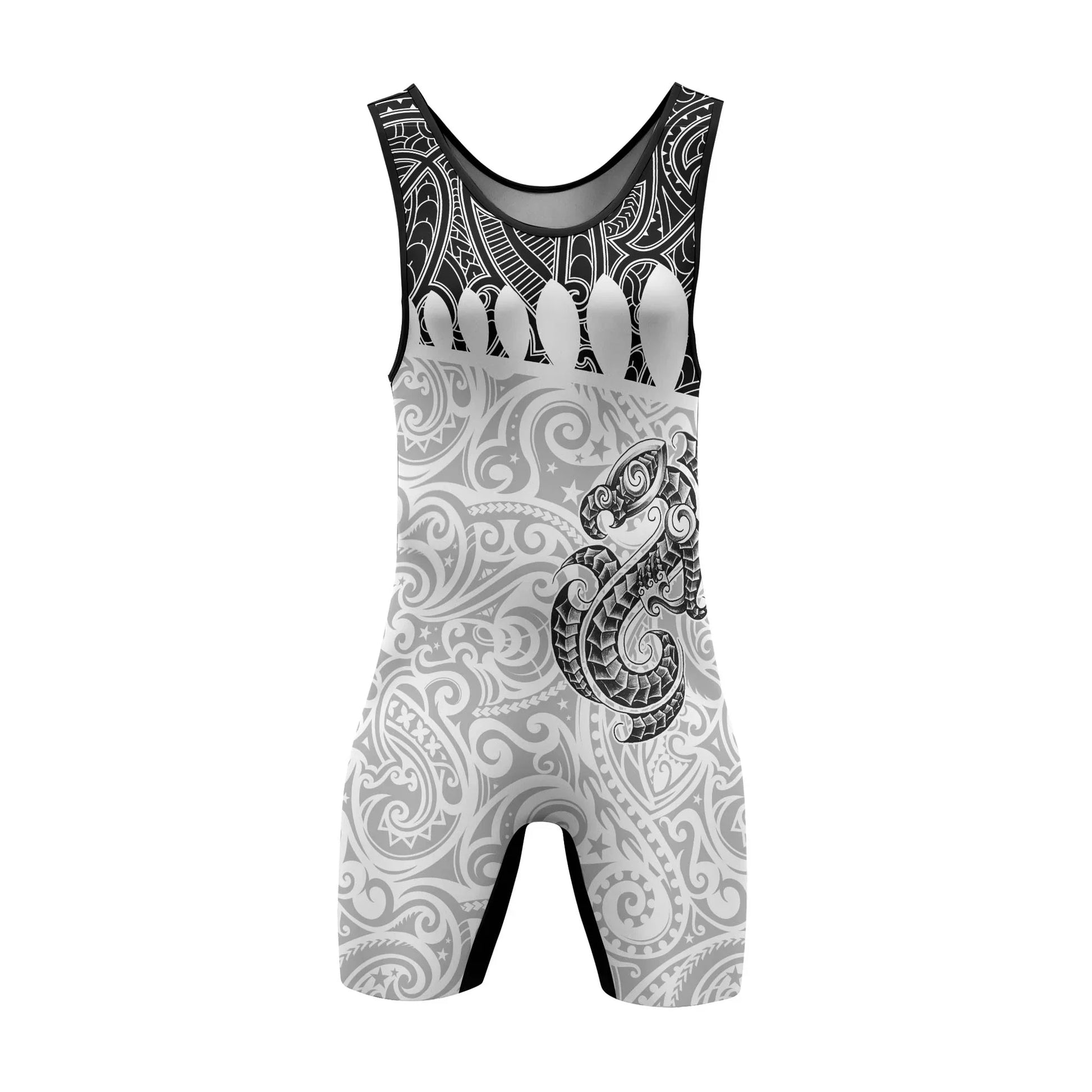 Black Scale Dragon Tattoo Wrestling Singlets
